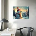 thumbnail image 3 of GOSMITH  Christmas Snowman Canvas Prints for Home Decor and Wall Decor - Christmas Tree & Santa Claus Painting Wall Art Ready to Hang, 3 of 4