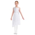 thumbnail image 2 of iixpin Kids Girls Modern Lyrical Dance Dress Shiny Latin Jazz Ballet Dance Performance Lyrical Outfit White 10, 2 of 6