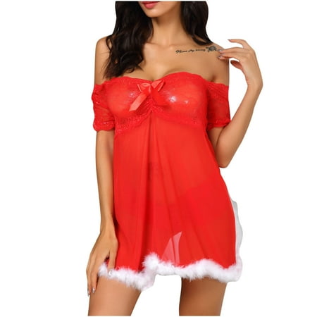 

Bigersell Lingerie Chemises Set for Women Women Lingerie Corset Lace Free Wire Racy Sleepwear Underwear Dress+Briefs Lace Lingerie Sleepwear for Ladies