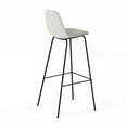 thumbnail image 4 of Pemberly Row Performance Velvet Bar Height Stools (Set of 2) in Silver, 4 of 5