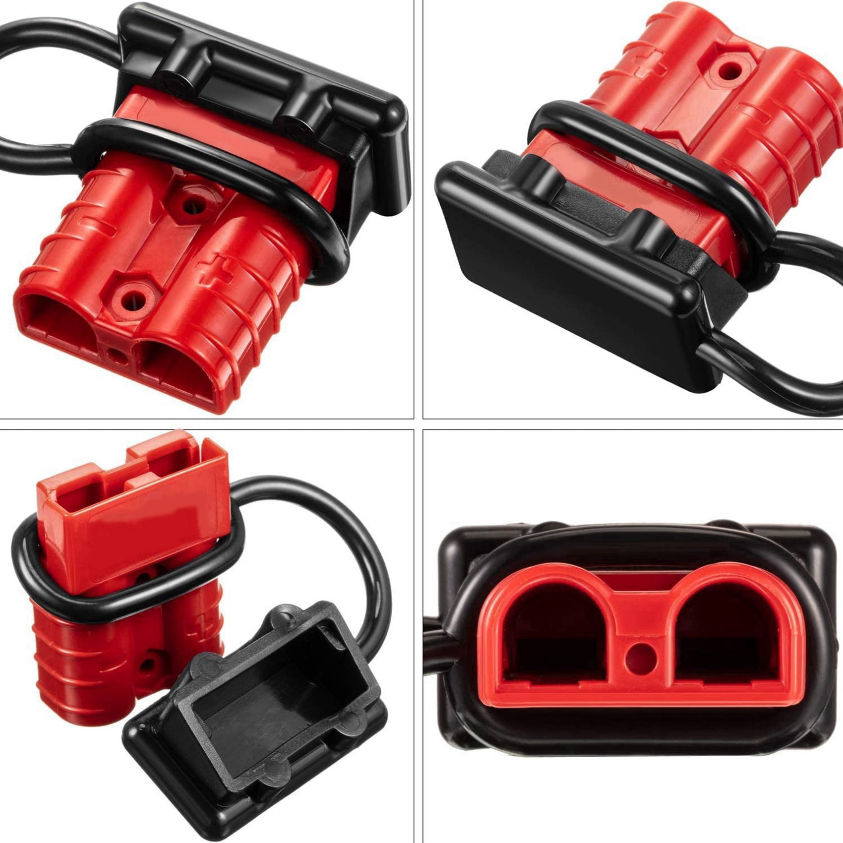 12Sets 6-10 Gauge Battery Quick Connector 50A 12-36V Battery Quick Disconnect Wire Harness Plug Kit Battery Quick Plug A,12 x 50A Battery quick connectors 12 x Caps 24 x Terminal pins,Black&red