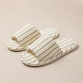 thumbnail image 2 of ZVNAΖH Women's Striped Open Toe Slippers Soft Flat Sole Indoor Outdoor House Shoes, 2 of 8