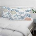 thumbnail image 4 of Coral Coastal Throw Pillow Cover, Pillowcase Protectors with Zipper, Breathable Decorative Lumbar Pillow Case Cover, Summer Beach Starfish Nautical Shell Pillow Shams for Couch Sofa 12x20Inch, 4 of 8