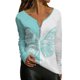 thumbnail image 1 of Gibobby Camisas De Vestir Camiseta de manga larga con cremallera superior para mujer con estampado de mariposas de primavera y verano（Multicolor, XXL), 1 of 3