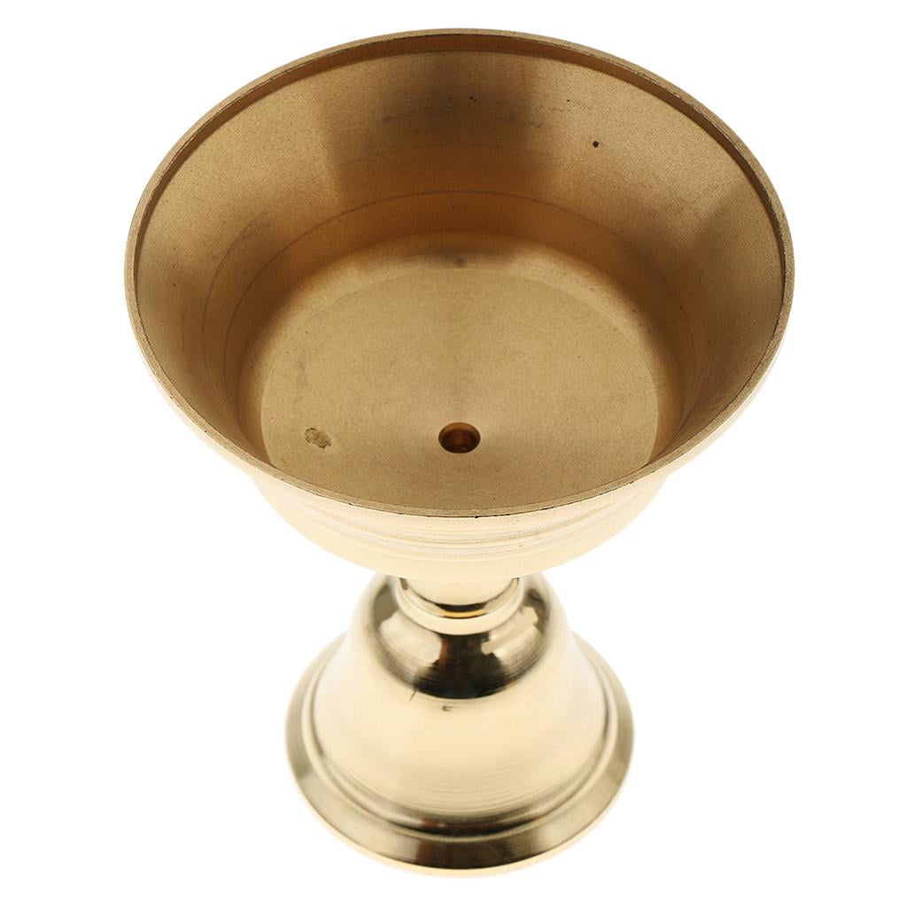 Copper Candle Holder Ghee Lamp Holder Brass Oil Lamp Buddhist Supplies Craft 8.5cm