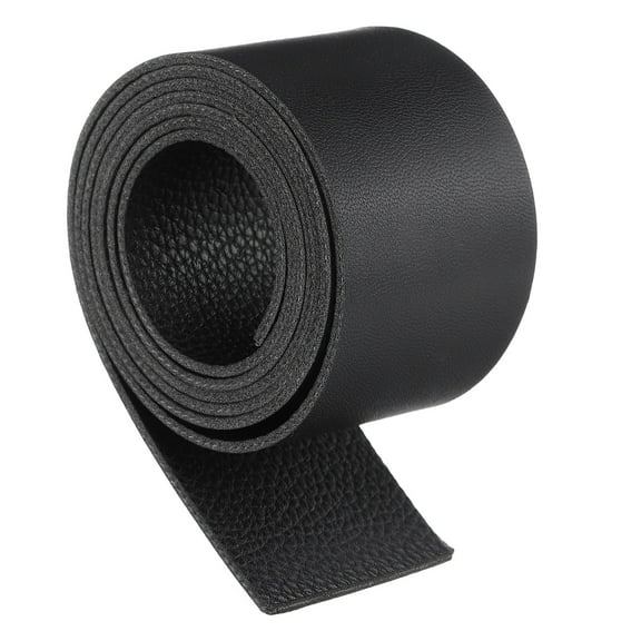 Leather Straps, 1.6 Inch Wide 39 Inch Long Flat Leather Strips Cord, Black