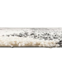 Rugs.com Serenity Shag Collection Rug – 5 Ft Round White Shag Rug Perfect For Kitchens, Dining Rooms