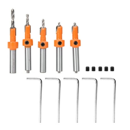 

price crash 5 pcs Countersink Drill Bit Woodworking Self Taping Drill Bit Carpentry Tool
