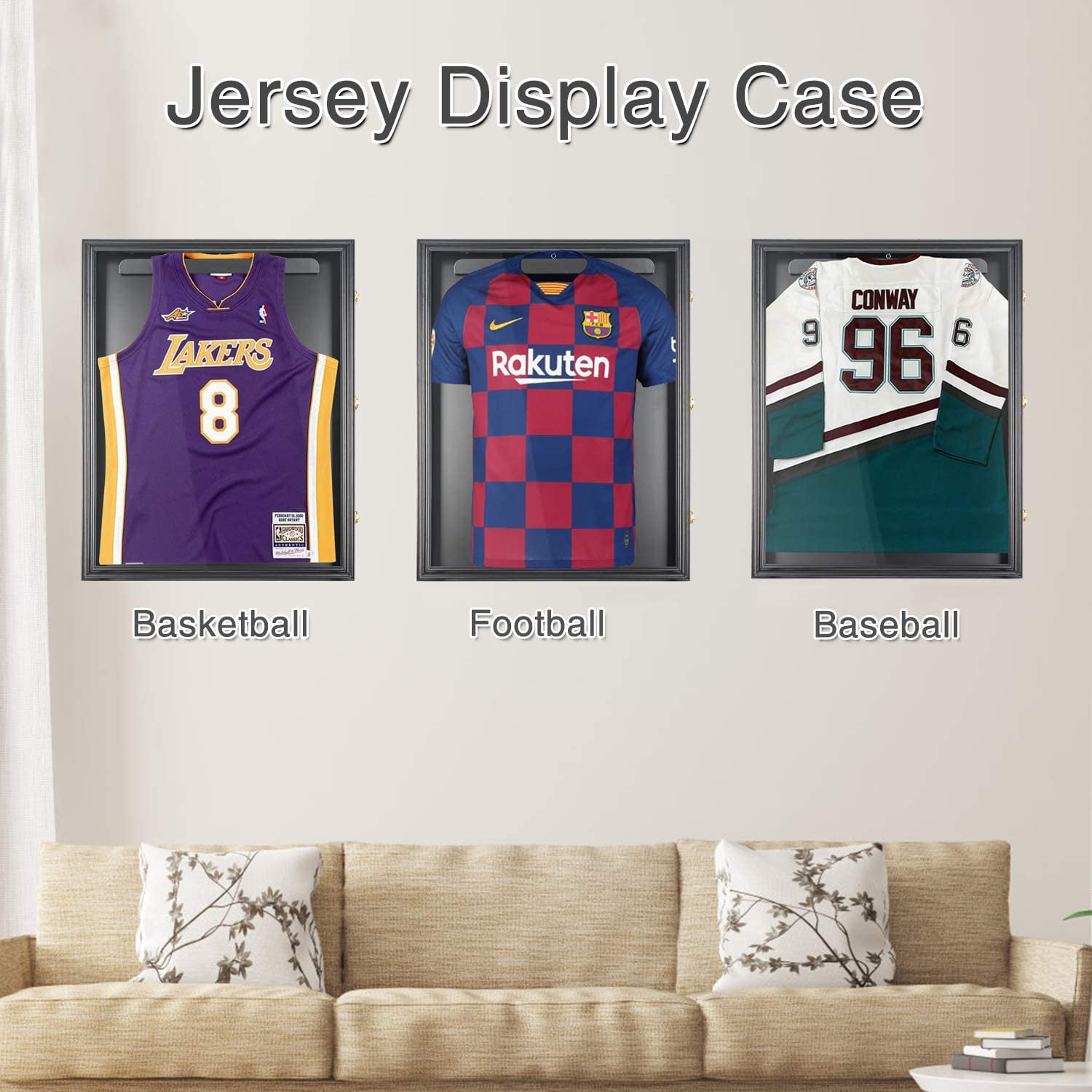 Jersey Display Case Basketball Baseball Football Hockey Soccer 98% UV Shadowbox 