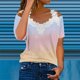 thumbnail image 2 of Blusa superior sexy de manga corta con retazos de encaje con cuello en V de verano para mujer OAVQHLG3B Store  lin121212, 2 of 4