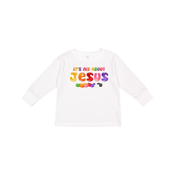 Inktastic Jelly Bean Jesus Boys or Girls Long Sleeve Toddler T-Shirt