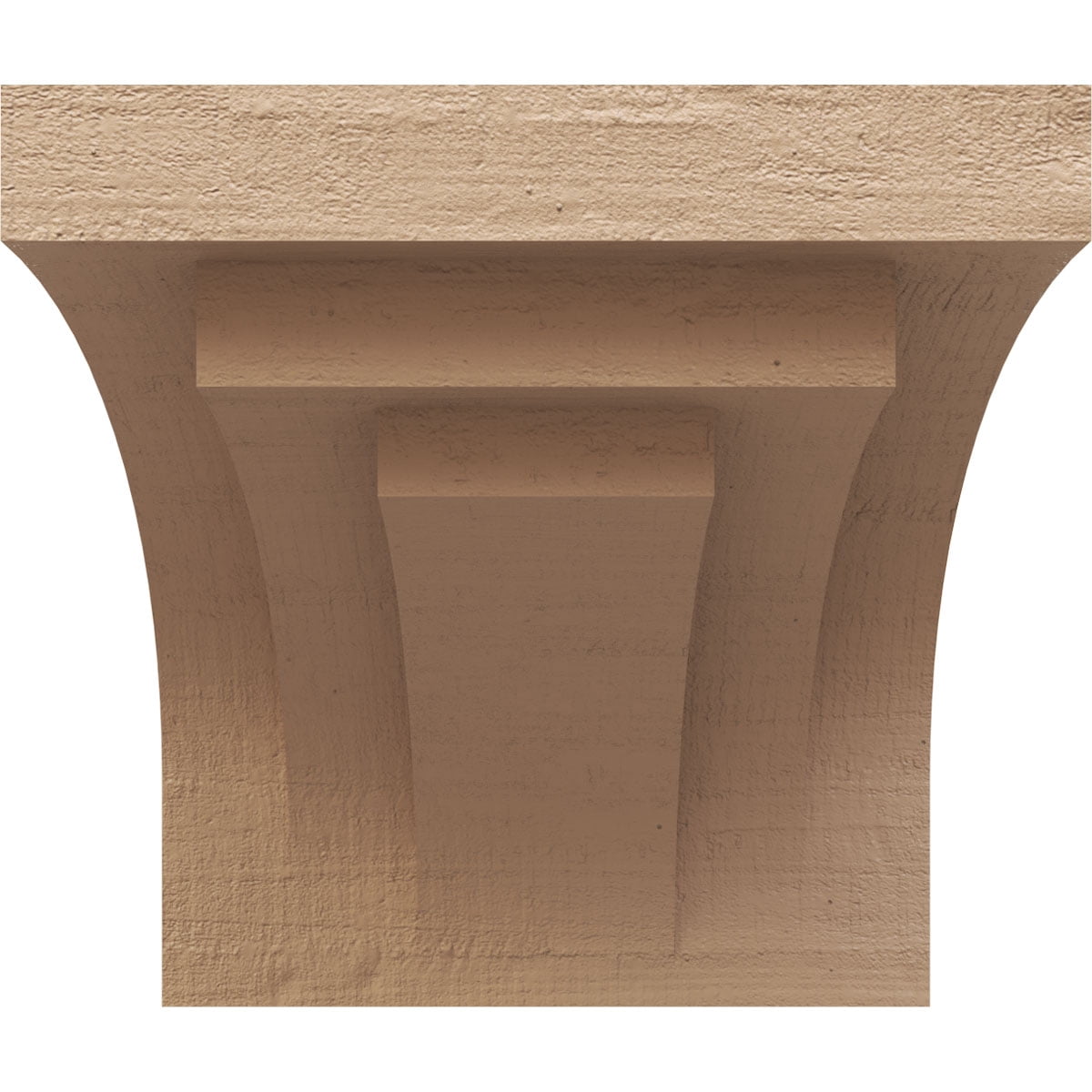 6"W x 6"D x 6"H Wide Rockford Rough Cedar Woodgrain TimberThane Corbel, Primed Tan