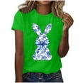 thumbnail image 4 of Rciityk Happy Easter Short Sleeve Shirts for Women Trendy Cute Rabbits Graphic T Shirts Casual Loose Crew Neck Summer Tops, 4 of 4