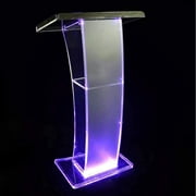Podium Podium, Transparent Acrylic Plexiglass Podium, Curved Brushed Stainless Steel Side Podium,Fixturedisplays Acrylic Podium Plexiglass Pulpit School Church Lectern