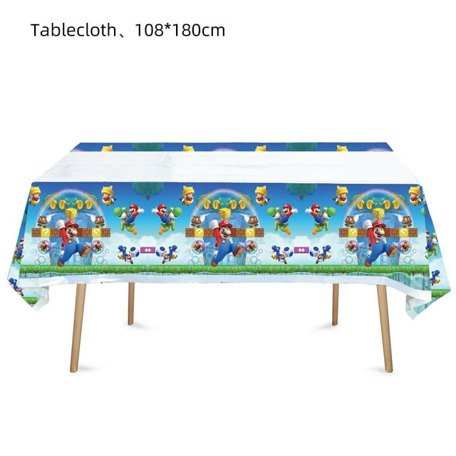 Mantel de Mario, decoración para fiestas de cumpleaños, vajilla desechable para baby shower, mantel de Super Bros, regalo para niños, suministros para fiestas