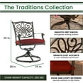 thumbnail image 4 of Hanover Traditions 9-Piece Dining Set in Red with 8 Swivel Rockers and 95-in. x 60-in. Oval Cast-Top Dining Table, 4 of 9