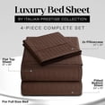 thumbnail image 2 of Striped Bed Sheet Set 1800 Luxury Soft Microfiber Deep Pocket 4-Piece Bedding Set - Wrinkle, Stain, Fade Resistant - Brown Full, 2 of 4