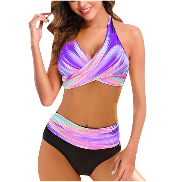 Traje de baño de bikini estampado para mujer Sujetador relleno Traje de baño de una pieza Ropa de playa OAVQHLG3B Store lin121212