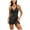 Black, variant on One Piece Swim Dress Swimsuits for Women Twist Front Doulbe Shouldr Straps Crisscross Back Tummy Control Bathing Suit (Red, L)