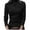 Black, variant on EDFBUYKRS V Neck Solid Print Polyester, Long Sleeve Blouse (Women's) Xxl