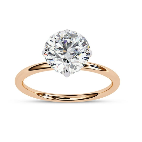 IGI Certified Lab Grown Diamond Engagement Ring | Center 8.5mm Round Cut Solitaire Stackable Wedding Promise Rings For Women 18K Solid Rose Gold | F-G, VS-SI Quality (2.40 Ctw) Ring Size-10