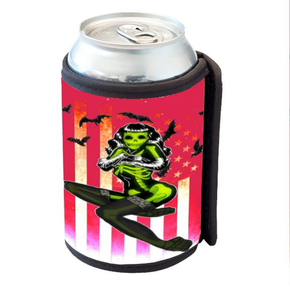 KuzmarK Insulated Drink Can Cooler Hugger - American Gothic Girl