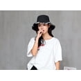 thumbnail image 4 of YooGuoGuo Ripped Frayed Brim Bucket Hats Distressed Washed Jean Fisherman Cap Packable Outdoor Travel Beach Sun Hats for Men Women, 4 of 5