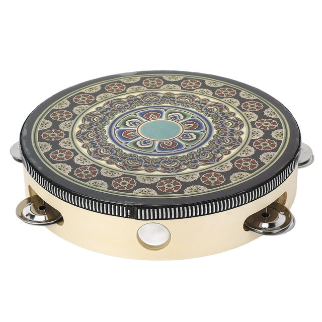 Hand Held Wood Tambourine Rhythm Percussion Tambourine Metal Jingles Musical Educational Instrument for Entertainment
