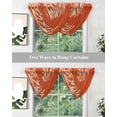 thumbnail image 5 of Waterfall Valances for Windows, Coral Orange Kitchen Sheer Valance Curtains, Coastal White Ocean Marine Nautical Beach Rod Pocket Elegant Swag Valances for Living Room Bedroom, 47.2"x38.5", 2 Panel, 5 of 8