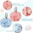 thumbnail image 4 of Shower Bath Sponge Shower Loofahs Balls by Casewin 83g/Pcs for Body Wash Bathroom Men Women- Set of 3 Blue Pink Creamy-White Sponges, 4 of 6