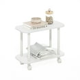 thumbnail image 4 of Furinno Turn-N-Tube Modern Oval End Table, Side Table with Casters, White/White, 4 of 6