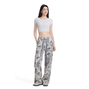 Women's Camouflage Cargo Pants High Waisted Straight Leg Y2K Baggy Trousers with Pockets