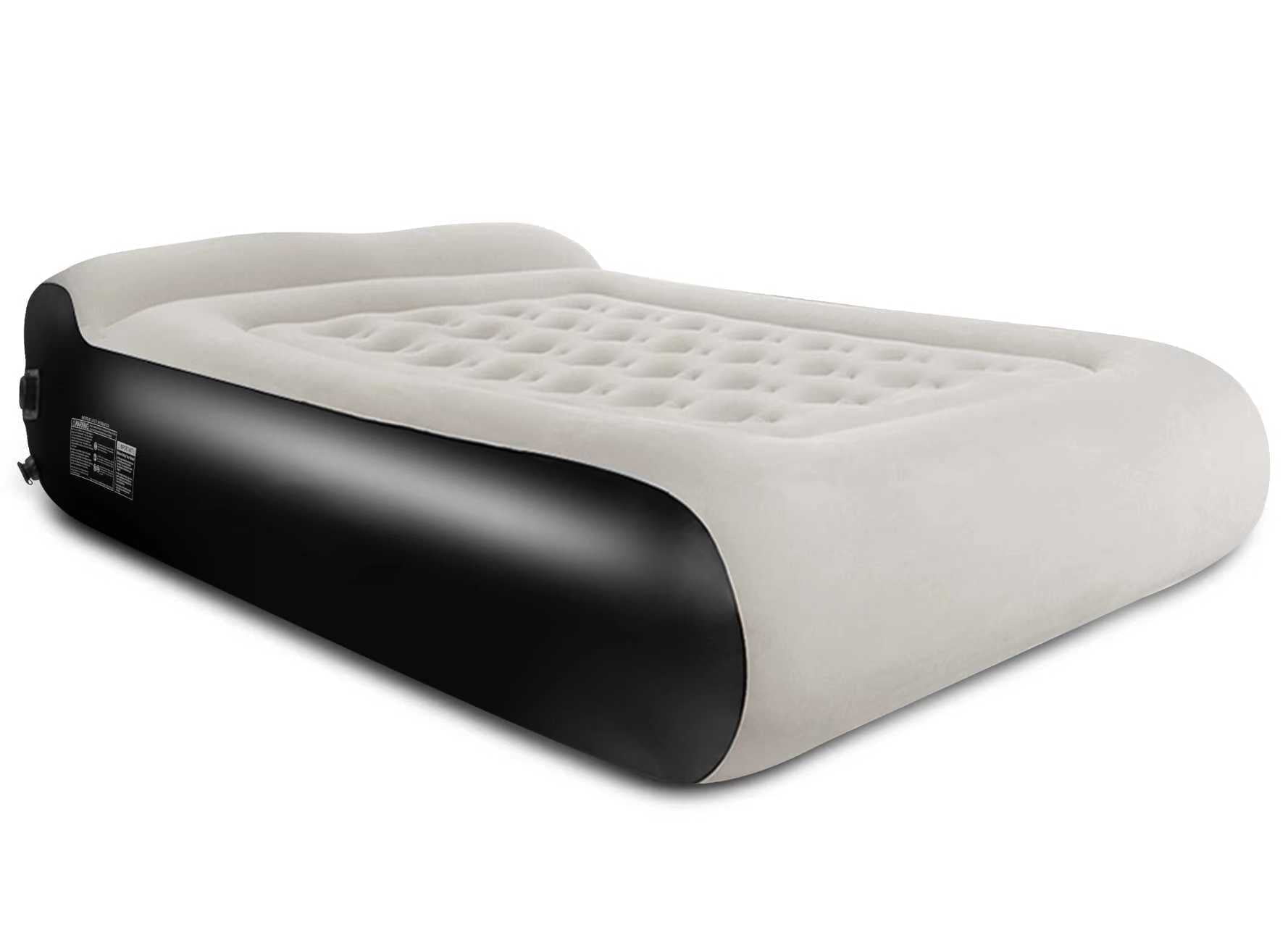 SBUSFGT Air Mattress Queen with Headboard, 16-Inch Raised Airbed with Built-In Pump, Quick Inflation & Deflation, Double High Inflatable Bed for Camping, Home