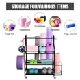 thumbnail image 4 of Mythinglogic Dumbbell Rack, Weight Rack for Dumbbells, Home Gym Storage for Dumbbells Kettlebells Yoga Mat and Balls, All in One Workout Storage with Wheels and Hooks, Powder Coated Finish Steel, 4 of 9