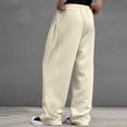 thumbnail image 6 of Domuza Men's Casual Baggy Pants Wide Leg Lounge Travel Pants Streetwear with Pockets Beige 2XL, 6 of 6