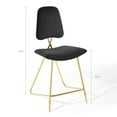 thumbnail image 3 of Modway Ponder 24.5" Performance Velvet Stainless Steel Counter Stool in Black, 3 of 9