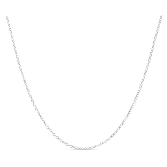 Bonjour Jewelry 18k White Gold Cable Chain Necklace Italian 2mm, 18 inches length Plated