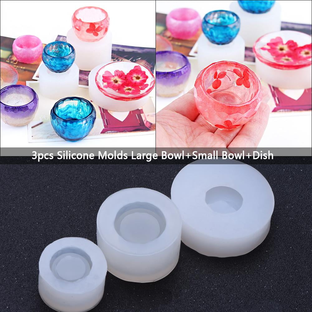 FAGINEY Bowl Dish Mold,3pcs Silicone Molds Epoxy Resin DIY Mold Large