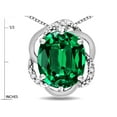 thumbnail image 4 of Star K � Large Love Knot Pendant Necklace with Oval 12 x 10mm Simulated Emerald, 4 of 9