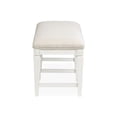 thumbnail image 2 of Bowery Hill Upholstered Bench in Egg Shell White With Wood Stretcher, 2 of 6