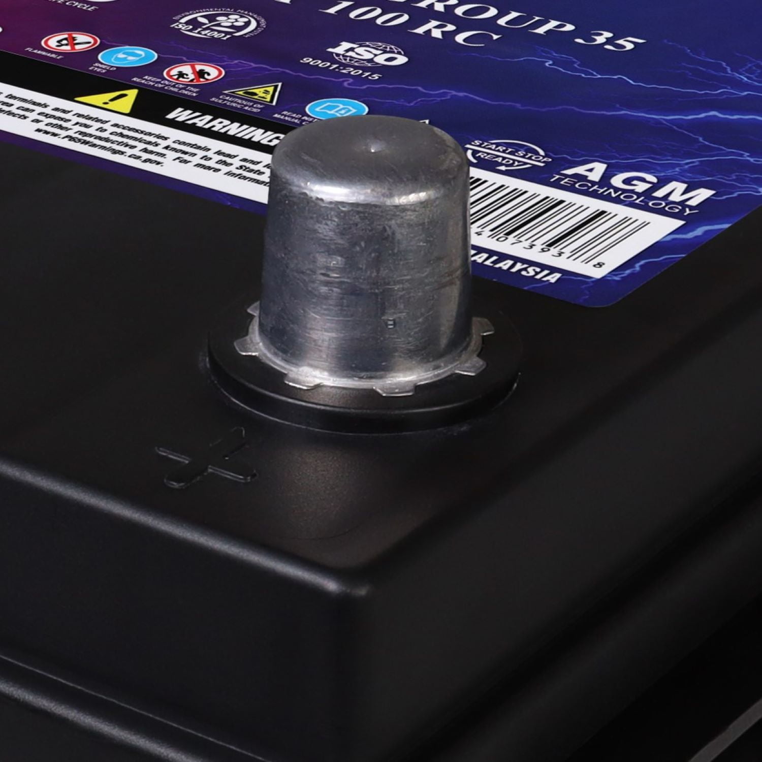 MM-G35 Start and Stop Car BCI Group Size 35 12V 55Ah, 100RC, 650 CCA Rechargeable AGM Car battery