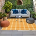 thumbnail image 2 of Orange Yellow Check Outdoor Rug for Patio/Deck/Porch, Non-Slip Large Area Rug 3 x 5 Ft, Fall Farmhouse Buffalo Plaid Indoor Outdoor Rugs Washable Area Rugs, Reversible Camping Rug Carpet Runner, 2 of 8