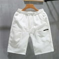thumbnail image 4 of PMUYBHF Shorts de Compression Rouges pour Hommes Shorts en Velours Côtelé pour l'Été Costume de Division Fine avec Multiples Poches pour Tenue d'Affaires Décontractée Pantalon de Travail Tube Droit Shorts de Compression Longs pour Hommes, 4 of 4