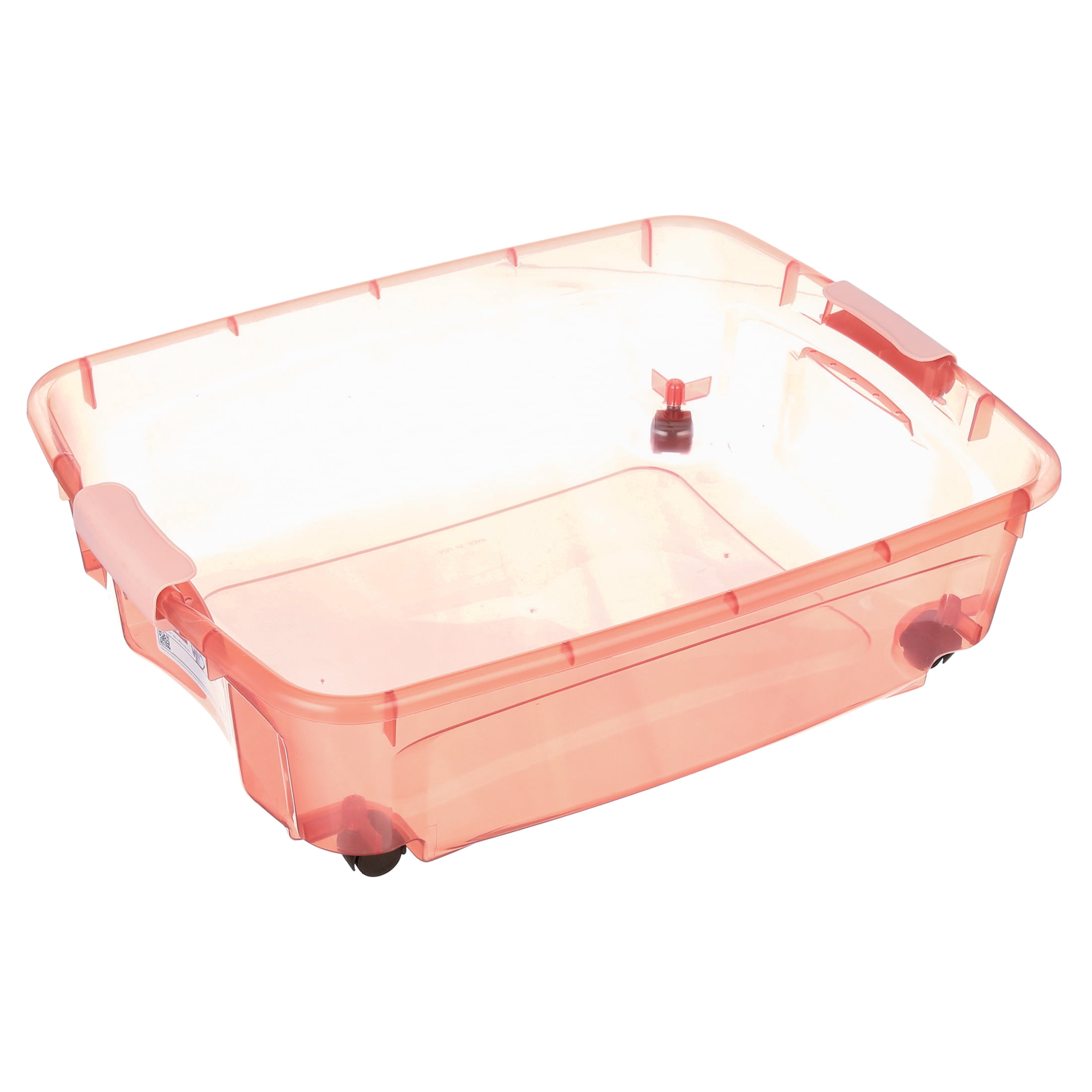 36.5QT Underbed Locking Lid with 360 Degree Swivel Wheels - Pink