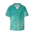 thumbnail image 5 of Daiia Teal Turquoise1 Men's Linen Shirts Short Sleeve Casual Shirts Button Down Shirt for Men Beach Summer Wedding Shirt-Large, 5 of 6
