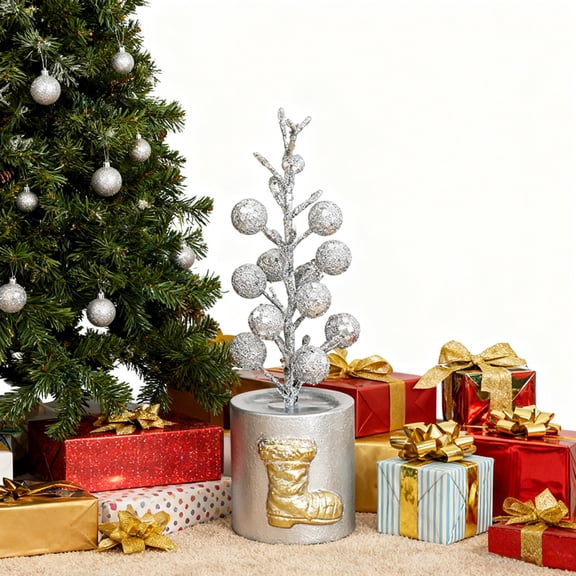 Hometravel Christmas Fruit Branch Arrangement, 13-Piece Berry Spray Ornament, Natural Style Holiday Decor for Mantel, Table Centerpiece Display