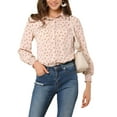 thumbnail image 5 of Allegra K Women's Relax Long Sleeve Button Up Floral Shirts, 5 of 6