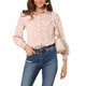 thumbnail image 5 of Camisas de flores de manga larga relajadas para mujer INSPIRE CHIC M Rosa, 5 of 6
