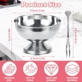 thumbnail image 3 of 6 Pack Ice Cream Cups, Stainless Steel Ice Cream Bowl, Dessert Cups with Forks Serving Dessert Bowls Silver Coupe Glasses for Pudding Dessert Frozen Yogurt Fruit, 3 of 7