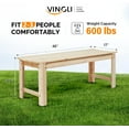 thumbnail image 6 of VINGLI Outdoor Wood Bench, 48" Outdoor Bench Patio Wooden Bench Garden Bench Outdoor Backless Bench for Deck Patio, 6 of 7